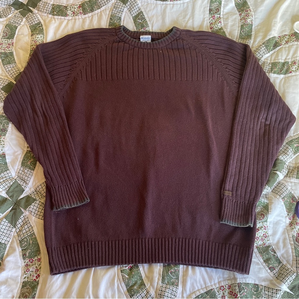 Columbia Burgundy Knit Sweater - Size XL